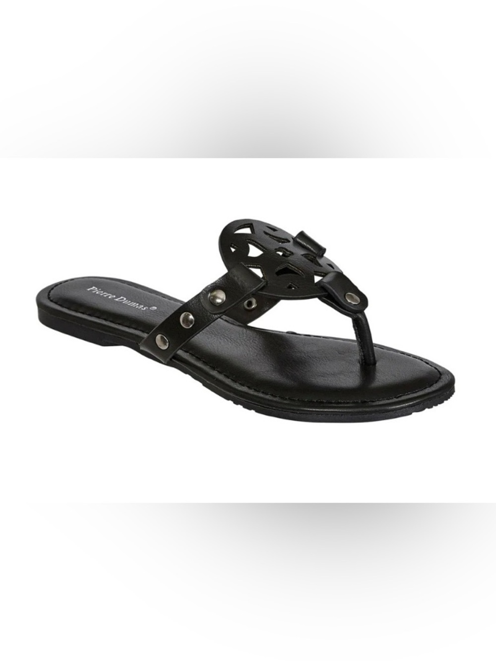 Pierre Dumas Slip On Flat Thong Flip Flop Sandal women’s size 8 Black